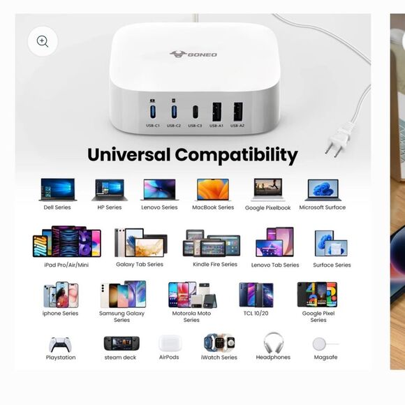 Goneo PD 67W 5-in-1 Surge Protector Charger Block - Picture 3 of 7